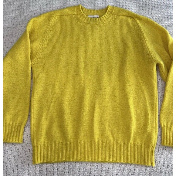 Jamieson's Scottish Shetland Crewneck Yellow Sweater Sz XXL Wool - Picture 1 of 7